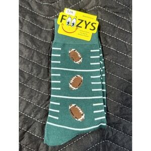 Foozys Crew Socks Mens 10-13 Green NEW Football Sports Novelty Graphic‎ FM-04